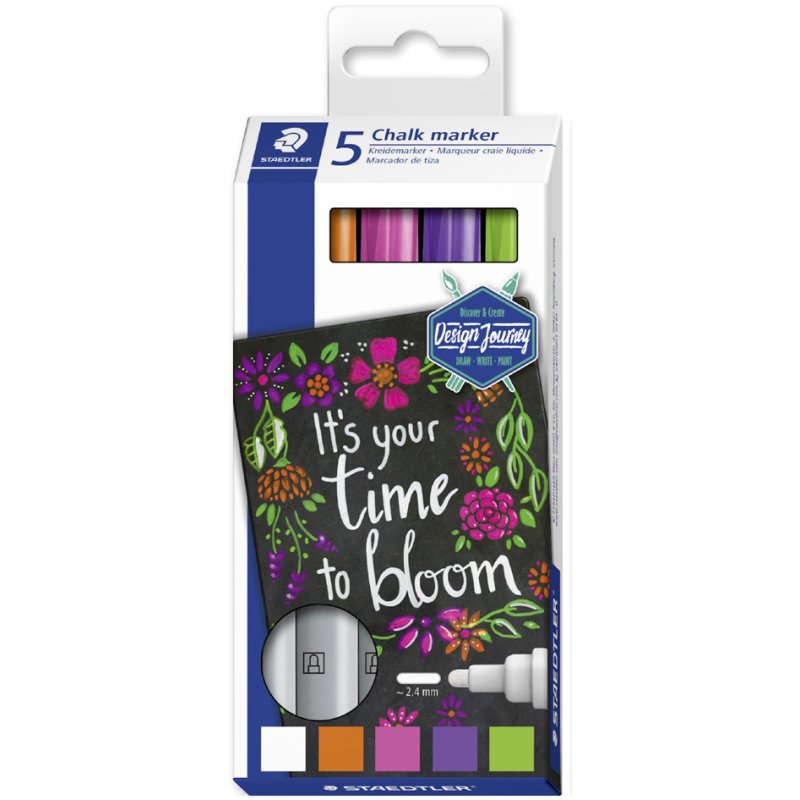 STAEDTLER Lumocolor chalk pen set, 8 colours, 2.4 mm, 8 pieces